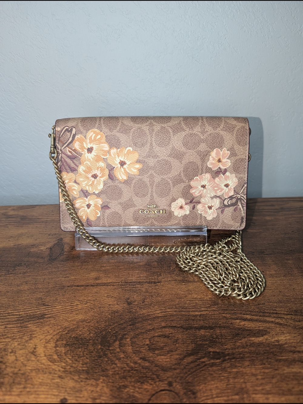 EUC Coach Callie Foldover Chain Clutch